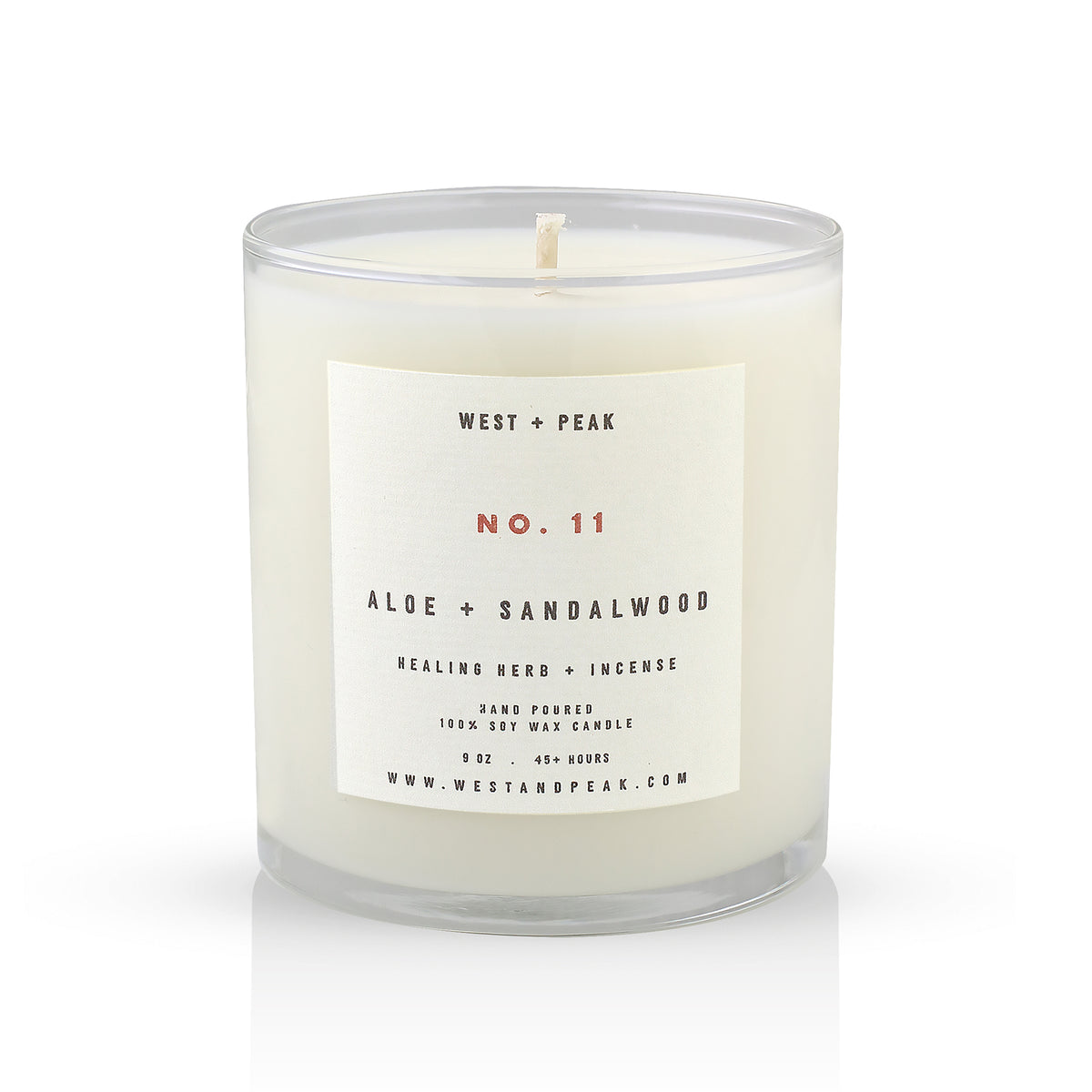 Aloe + Sandalwood - 9 oz Glass Candle – WEST + PEAK