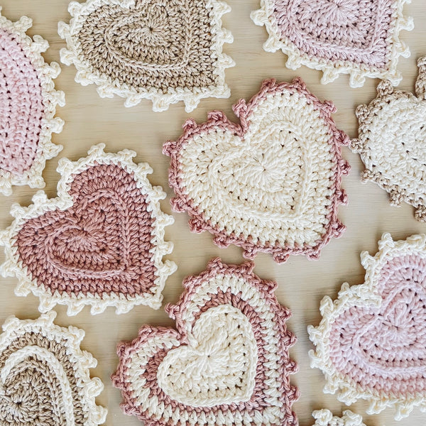 Heart Crochet Trivet  + Coasters