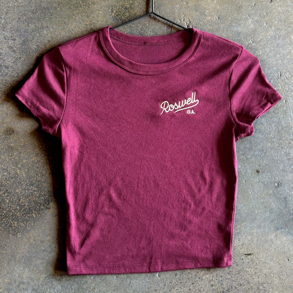 Roswell Embroidered Micro Rib Baby Tee - Adult