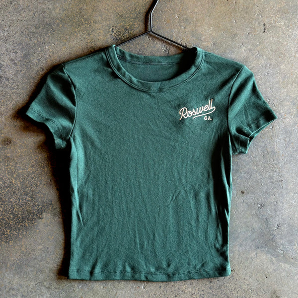 Roswell Embroidered Micro Rib Baby Tee - Adult
