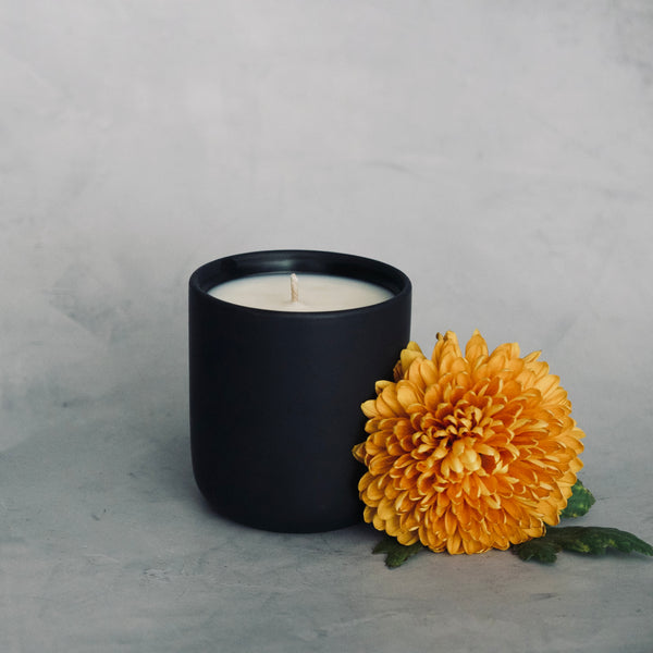 Pumpkin +  Smoke  - 12 oz Boxed  Ceramic Candle
