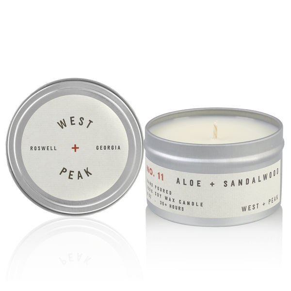 Aloe + Sandalwood - 8 oz candle tin
