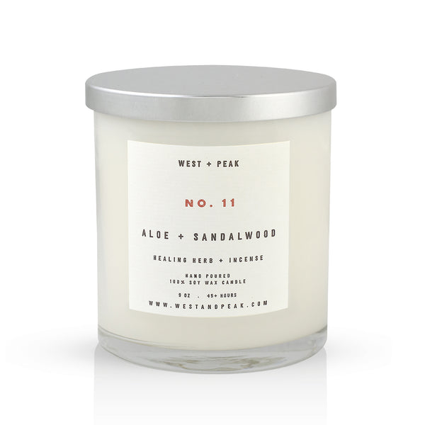 Aloe + Sandalwood - 9 oz Glass Candle